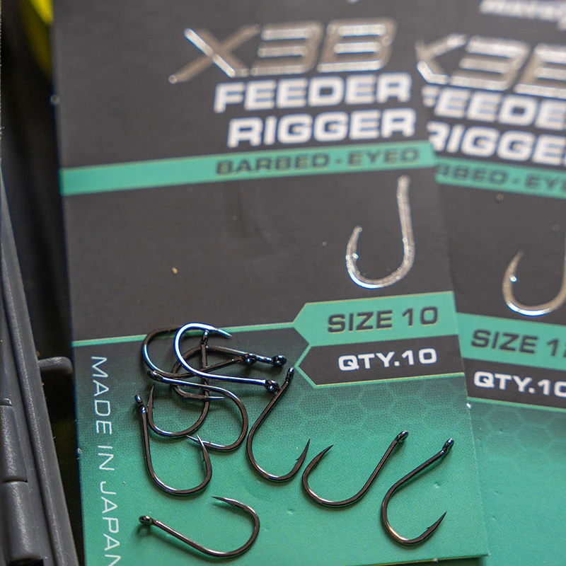 Matrix X3B Feeder Rigger Barbed Eyed Hooks